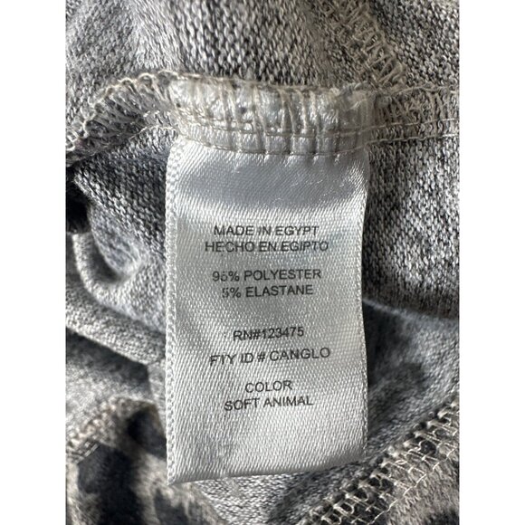 Ellen Tracy Womens XXL Black Gray Leopard Print Soft Lightweight Sweater Top - Picture 6 of 8